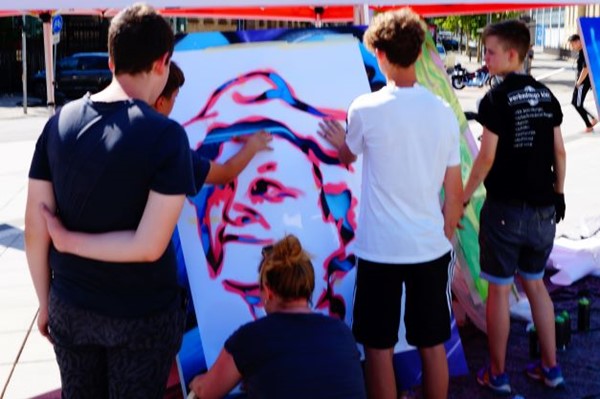 Graffiti-Workshop mit Amélie Kremer im Juli 2022