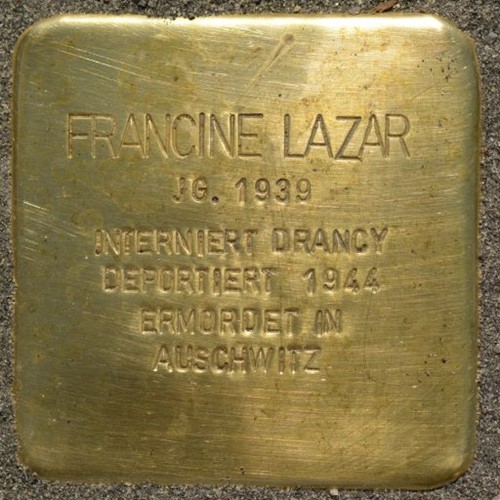 Stolperstein für Francine Lazar in der Hauptstraße 51 in Illingen, Foto: Simon Mannweiler / Wikimedia Commons