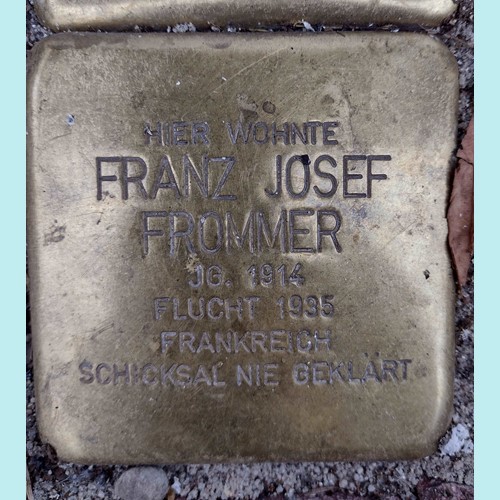 Stolperstein für Franz Josef Frommer am Marktplatz 15, Foto: Matthias Pöhler